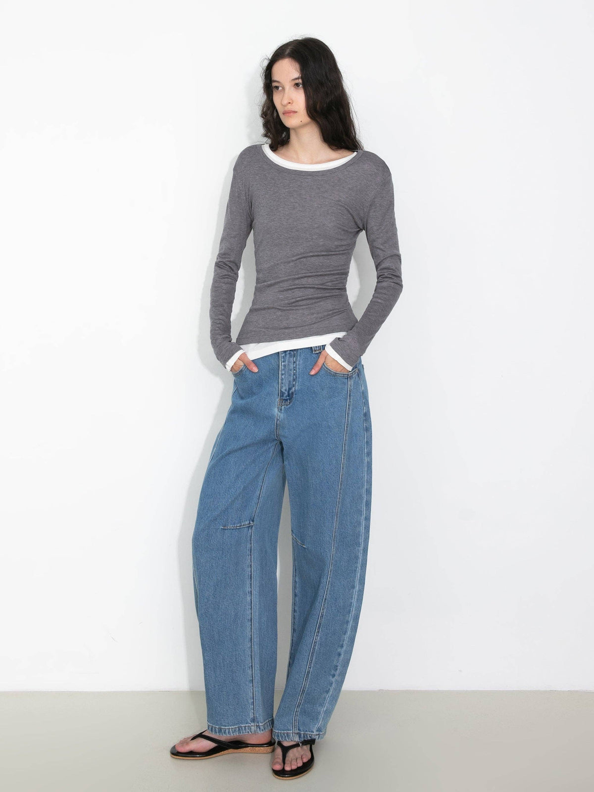 Basic Long-Sleeve Layering Top | Crew Neck