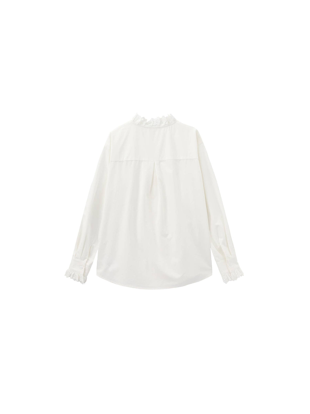 CUBIC Lace-Trimmed Linen Long-Sleeve Shirt