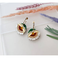 Isobel Floral Hoop Earrings in Caramel