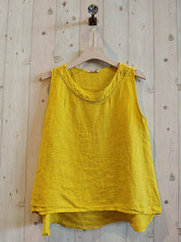 Linen Vest Top with Lace Detail