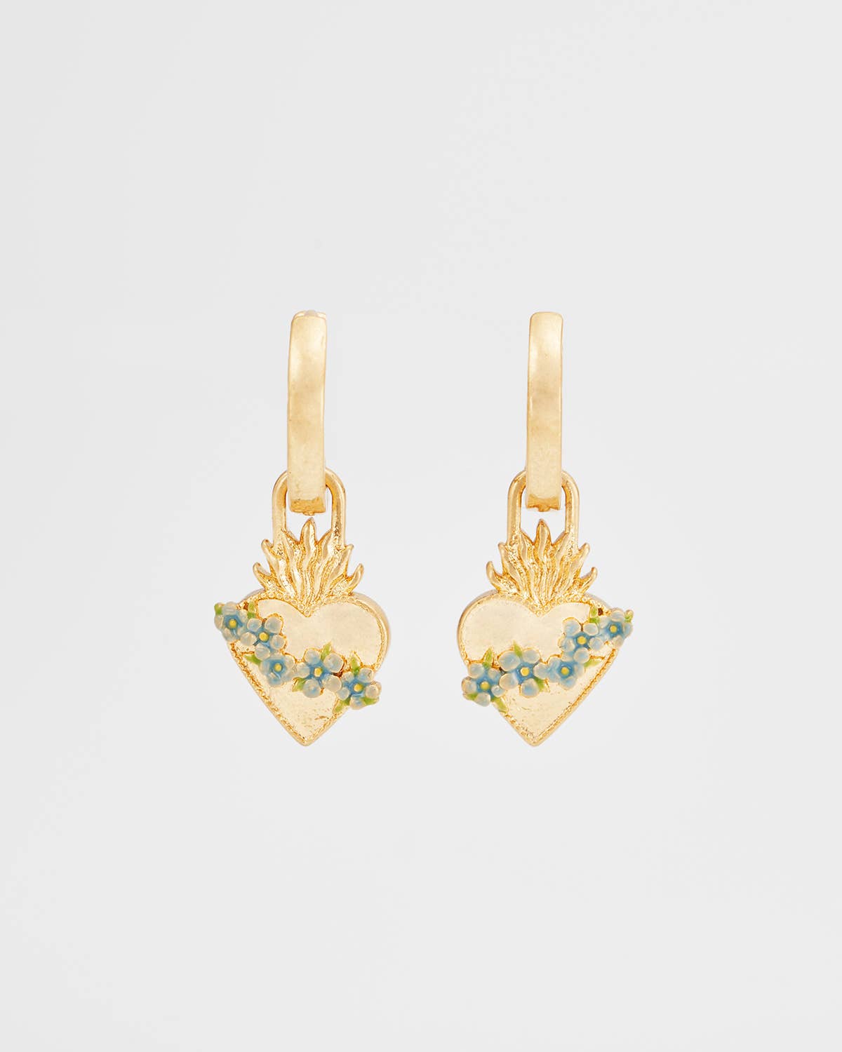 Sacred Heart Huggie Earrings