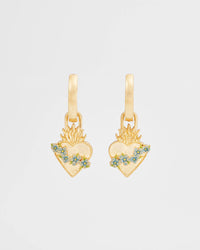 Sacred Heart Huggie Earrings