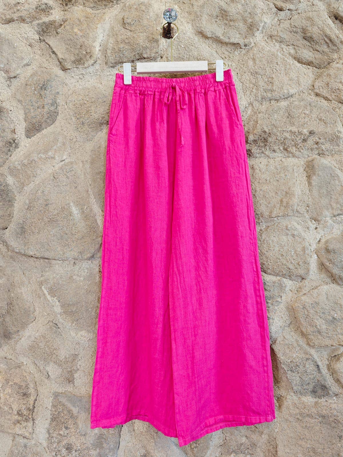 Linen Trousers with Elasticated Waist