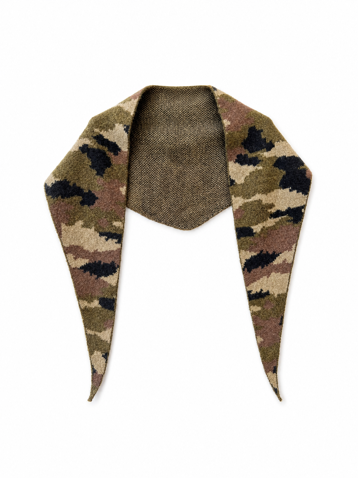 Camo Knit Triangle Scarf