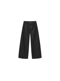 Vintage Curved Wide-Leg Trousers