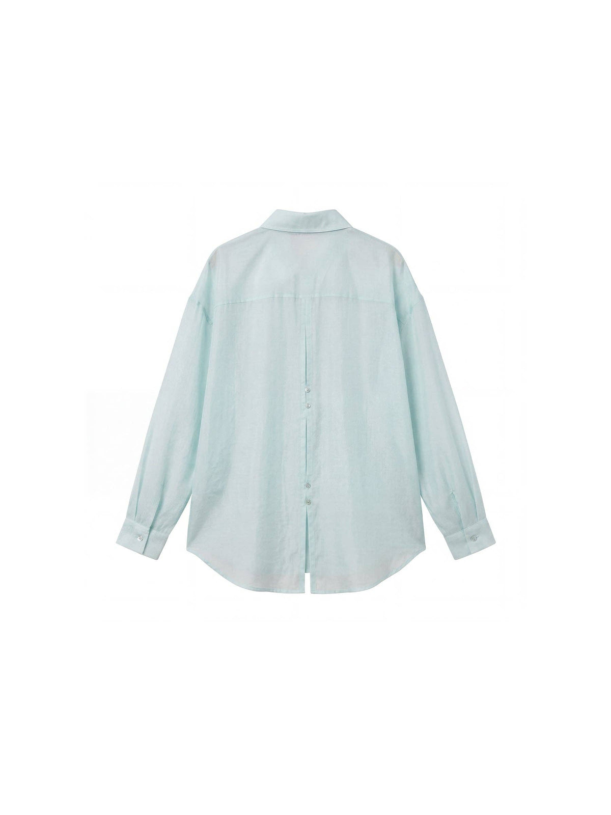 Lyocell Oversized Sheer Button-Down Shirt | Mint Green