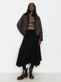 Vintage Lyocell Blend Asymmetric A-Line Midi Skirt