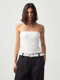 Sculpted Textured Fitted Knit Top
