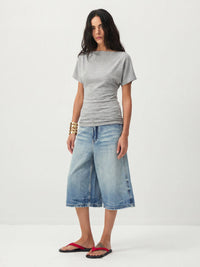 CUBIC Lyocell Blend Off-Shoulder Fitted Top