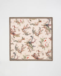 Toile de Jouy Olive Green Square Scarf