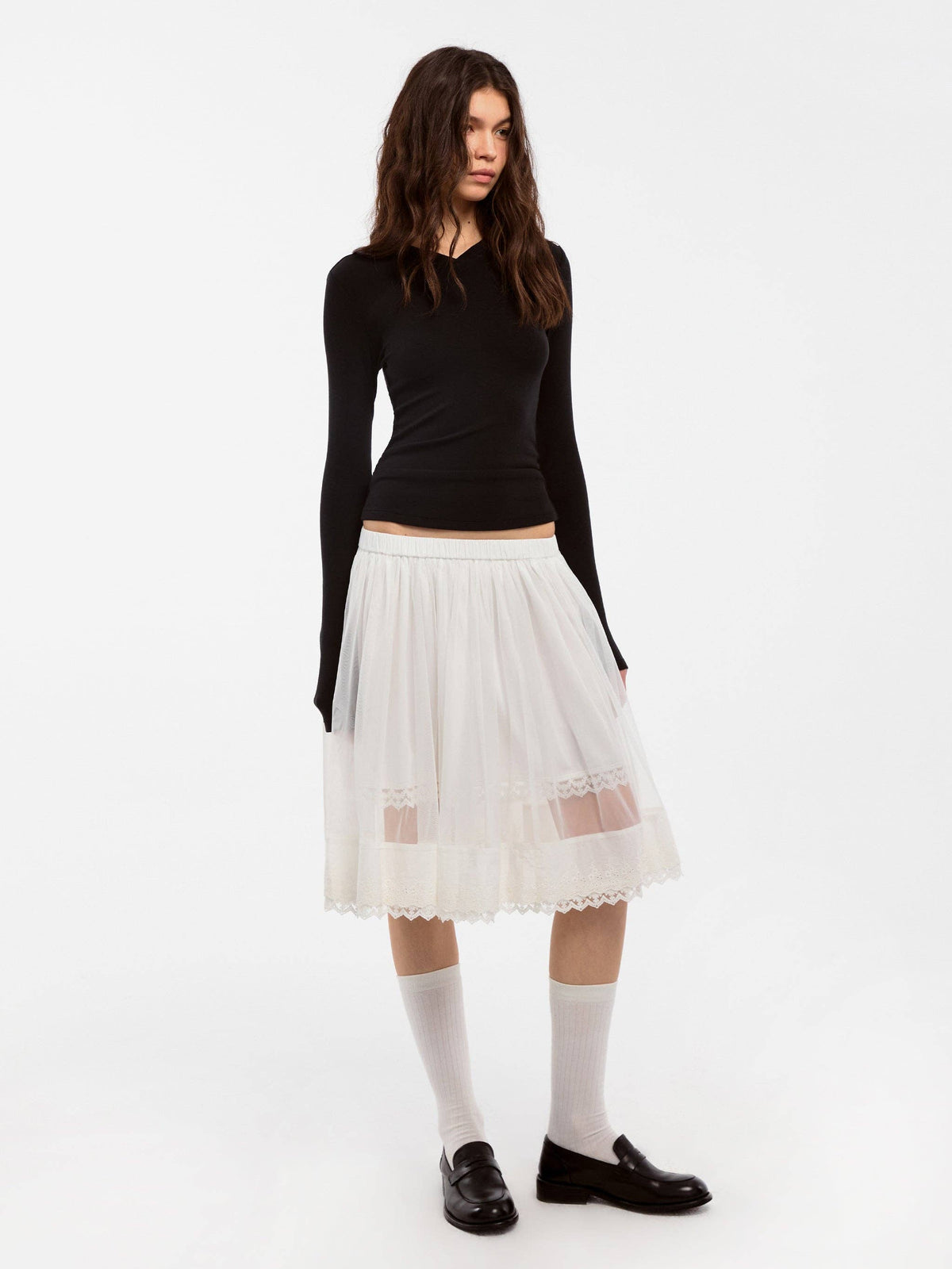 CUBIC Wool Blend V-Neck Knit T-Shirt