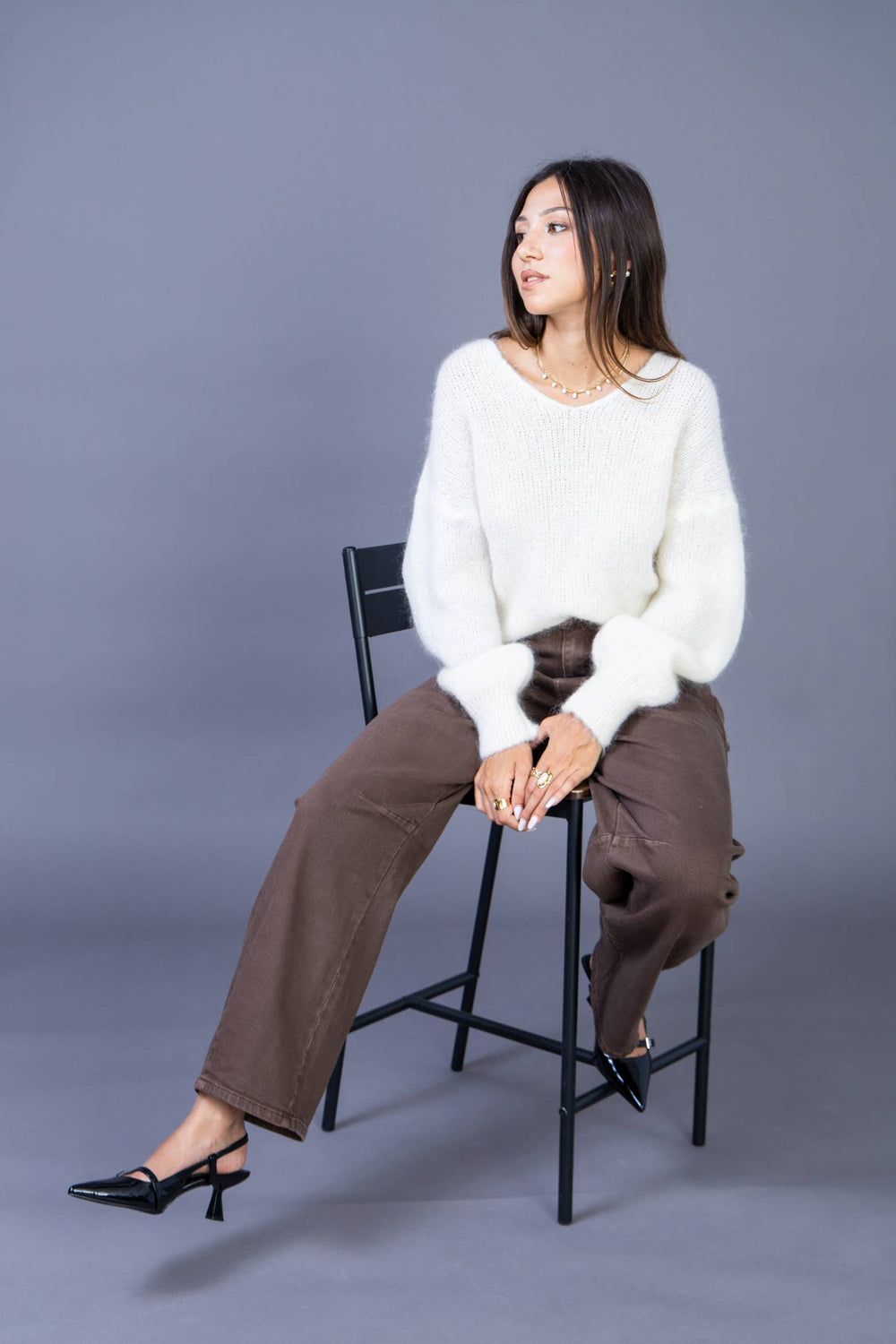 Lorena Barrel Pants | Brown