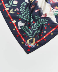 Navy Freya Narrative Square Scarf