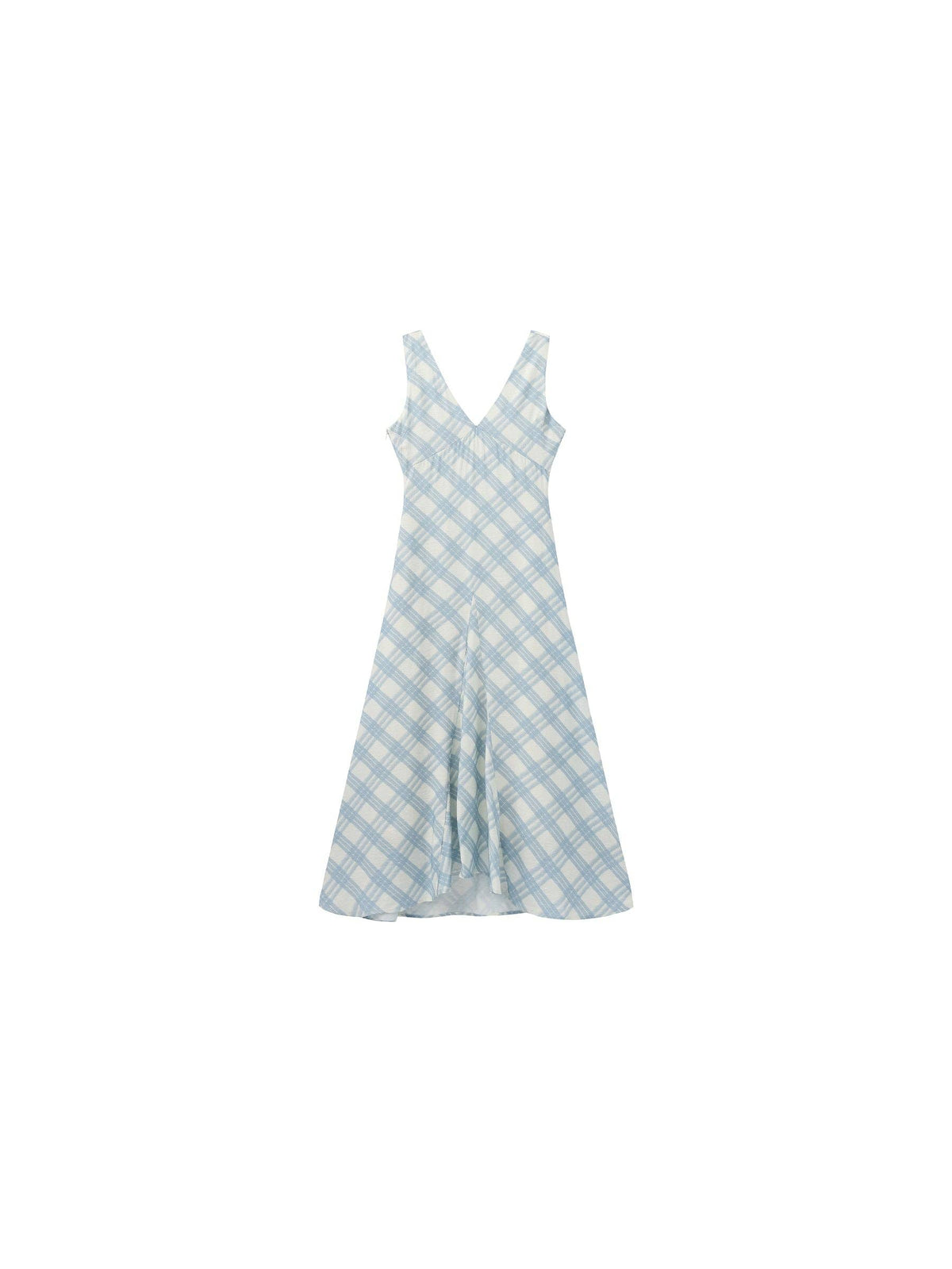 Plaid V-Neck Sleeveless Maxi Dress