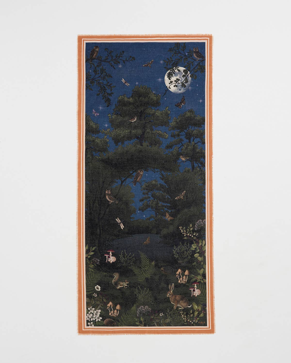 Woodland Meadow Large Rectangle Scarf in Midnight