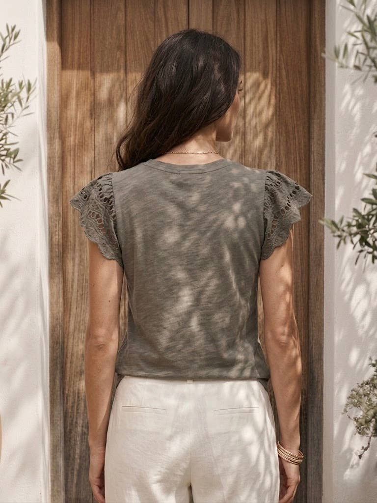 Cotton Top with Sleeves | Khaki