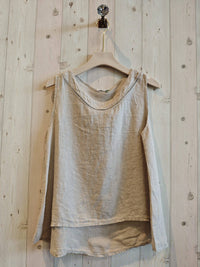 Linen Vest Top with Lace Detail