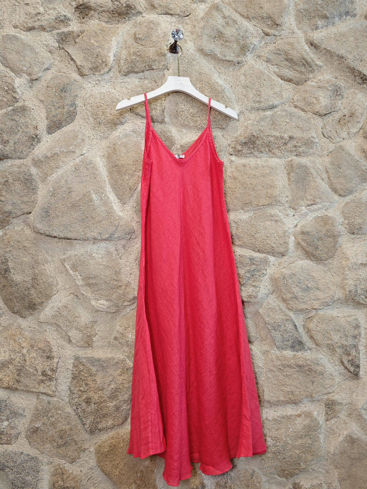 Linen Bias Cut Strappy Dress