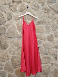 Linen Bias Cut Strappy Dress