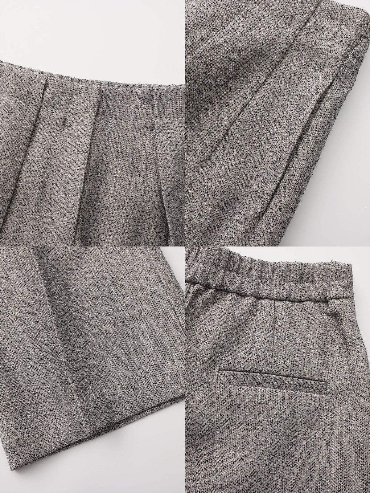 Draped Pleated Wide-Leg Pants