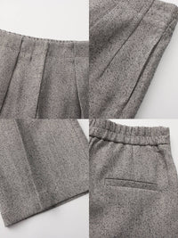 Draped Pleated Wide-Leg Pants