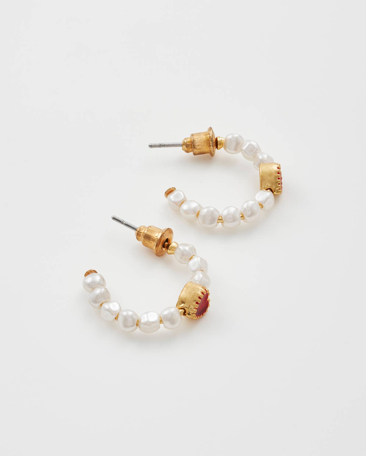 Heart Pearl Hoop Earrings