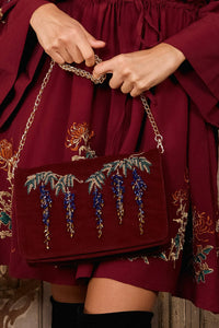 Wisteria Wine Embellished Bag