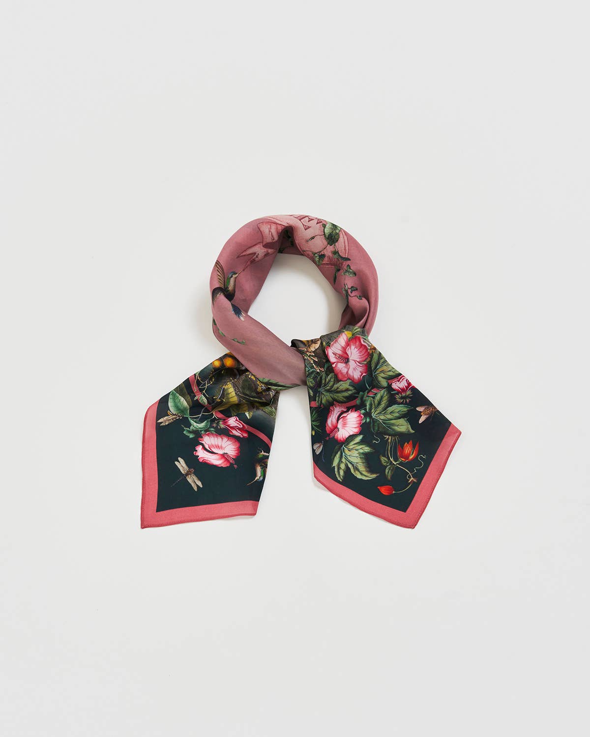 Circe Teal Narrative Silk Blend Square Scarf