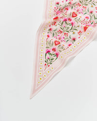 Floral Heart Pink Triangle Scarf