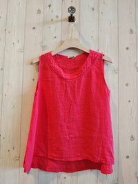 Linen Vest Top with Lace Detail