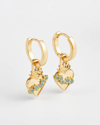 Sacred Heart Huggie Earrings