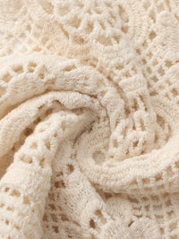 Cotton Crochet Lace Trim Cropped Cardigan