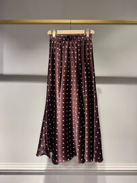 Satin Valentine Skirt | Burgundy & Pink