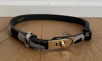 Cintura Leather Print Belt | Black & White Cow