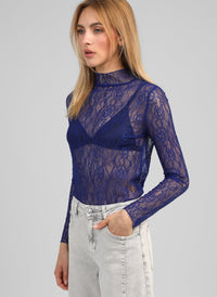 Alibany Lace Top | Electric Blue