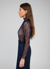 Alibany Lace Top | Navy