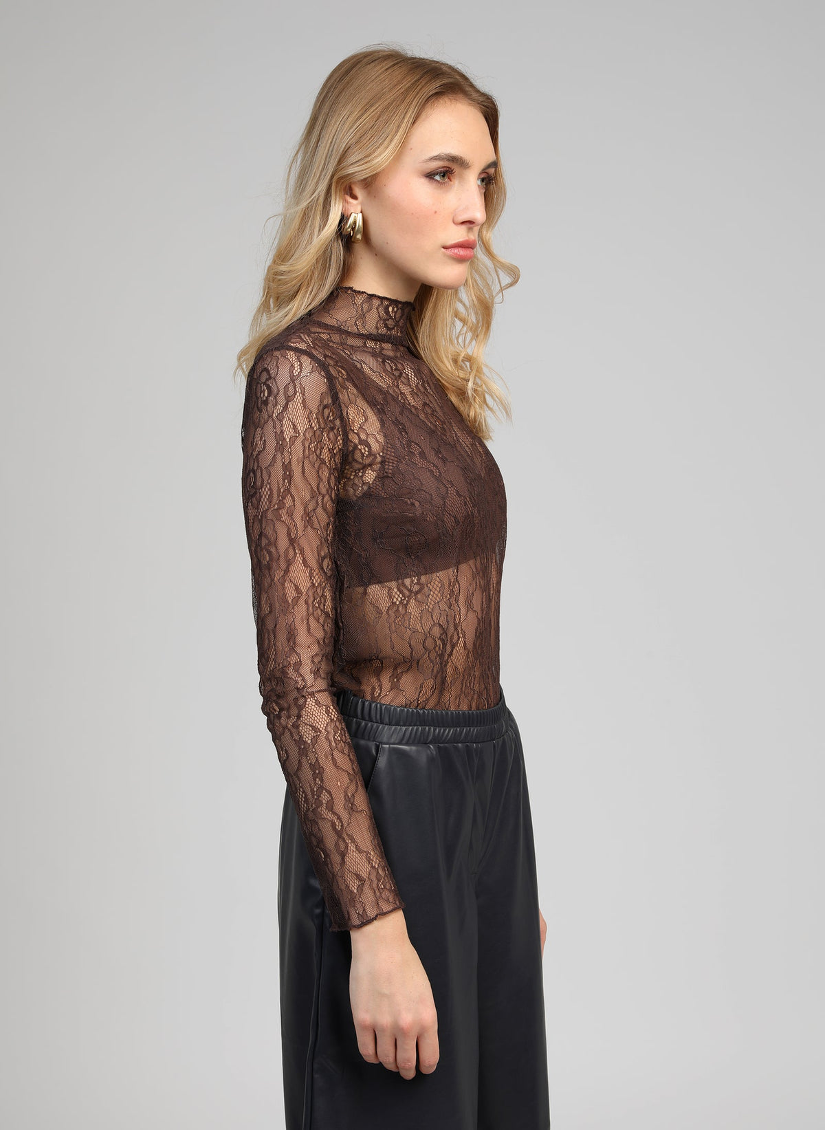 Alibany Lace Top | Brown
