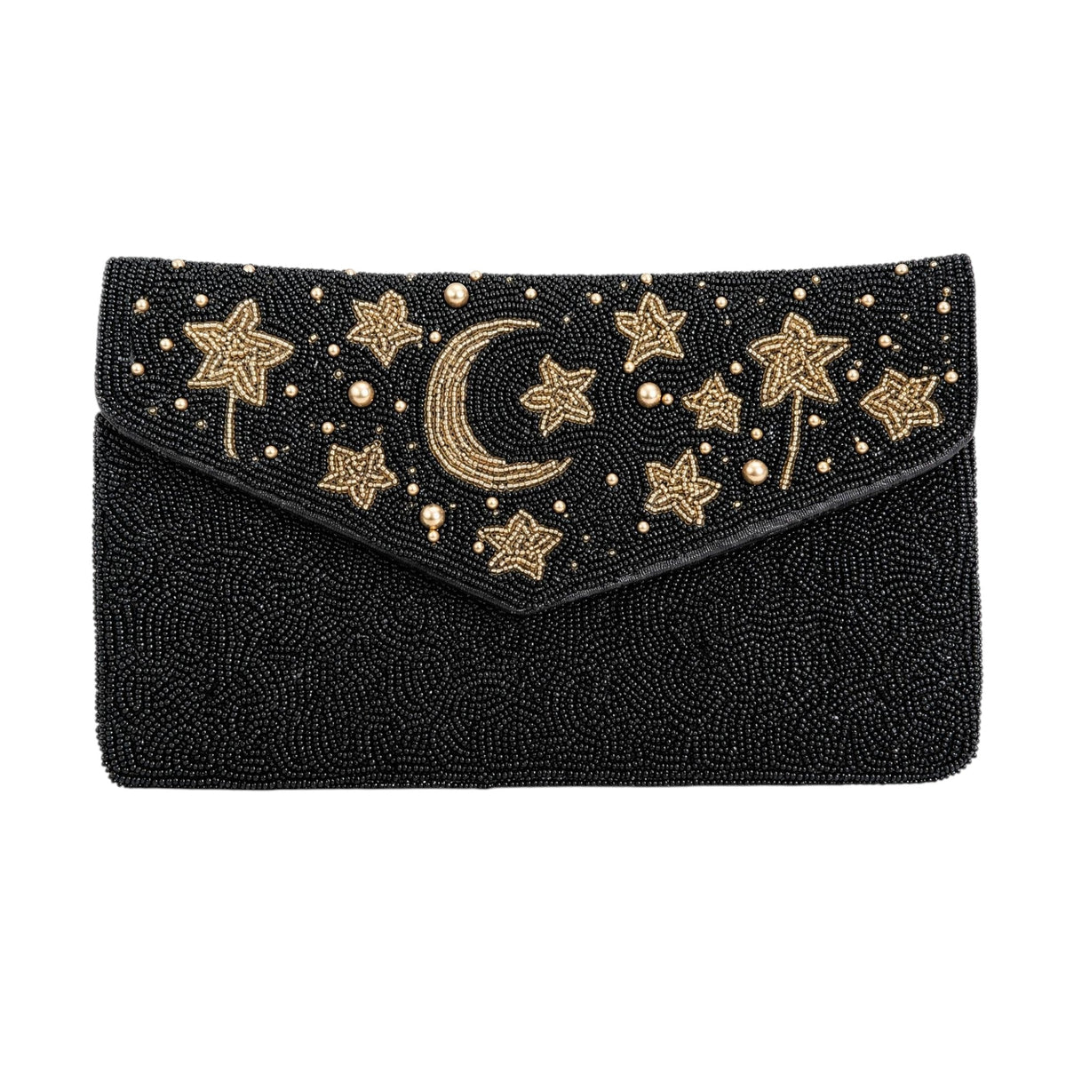 Moon and Stars Beaded Clutch Bag