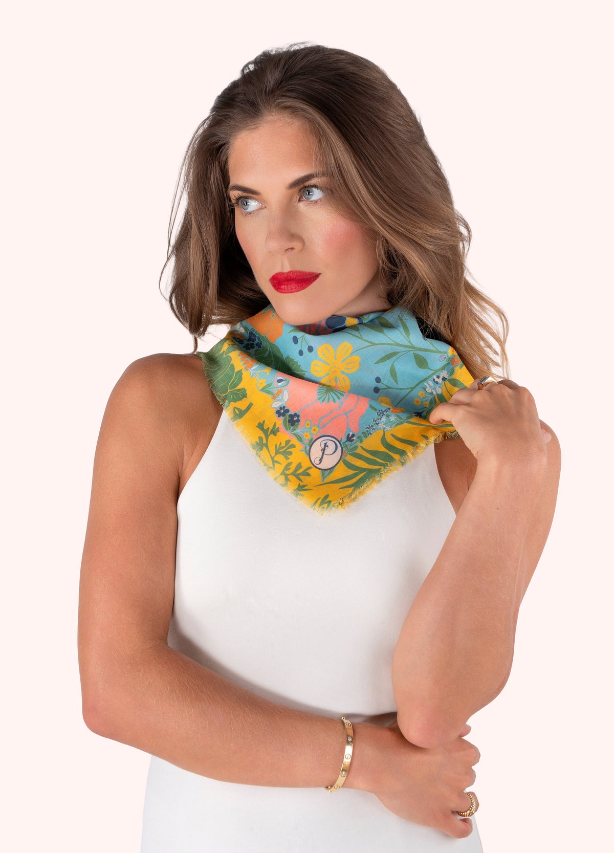 Blue Blooms Cotton Bandana