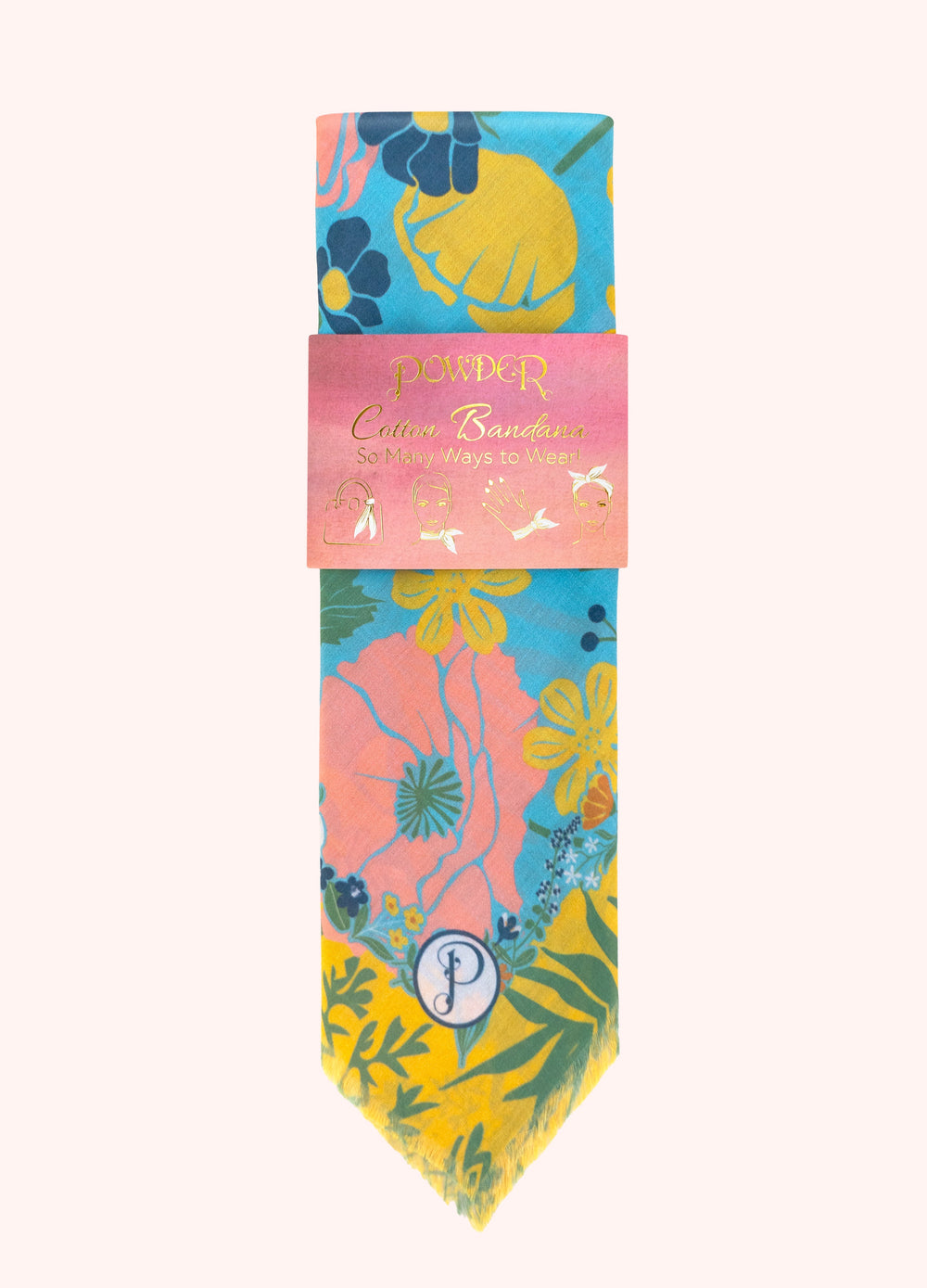 Blue Blooms Cotton Bandana