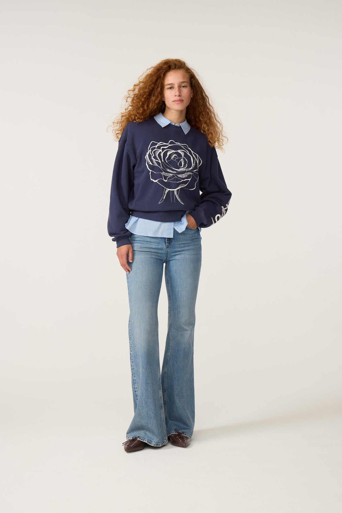 Luna Flower Sweater | Navy