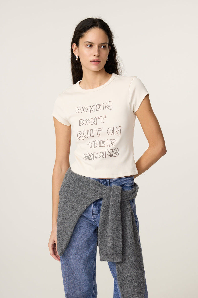 Gwen Slogan T-Shirt | Cosy White
