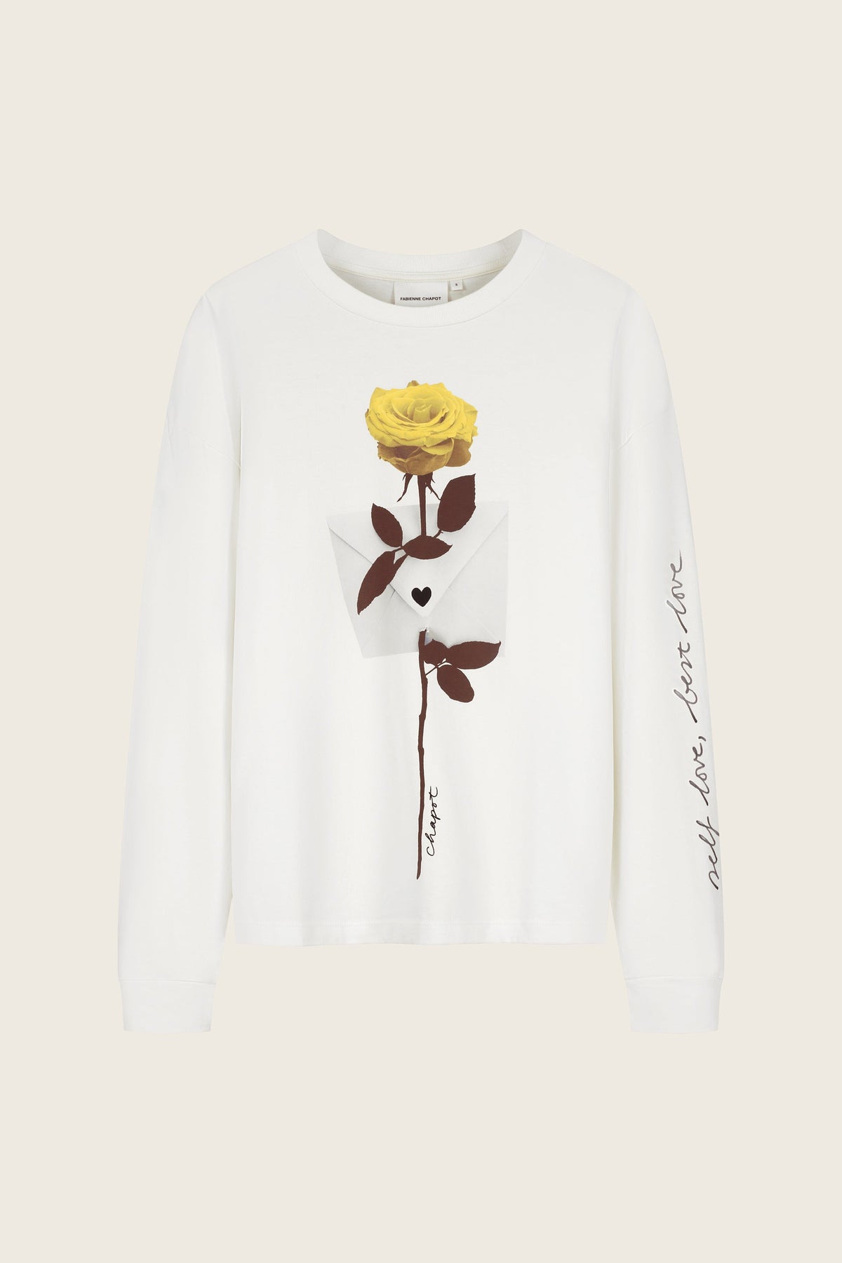 Phileine Rose Long Sleeve T-Shirt | Cosy White