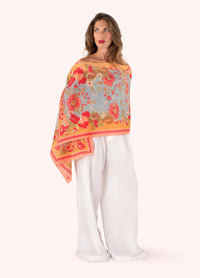 Paisley Poppies Cotton Scarf