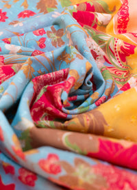 Paisley Poppies Cotton Scarf