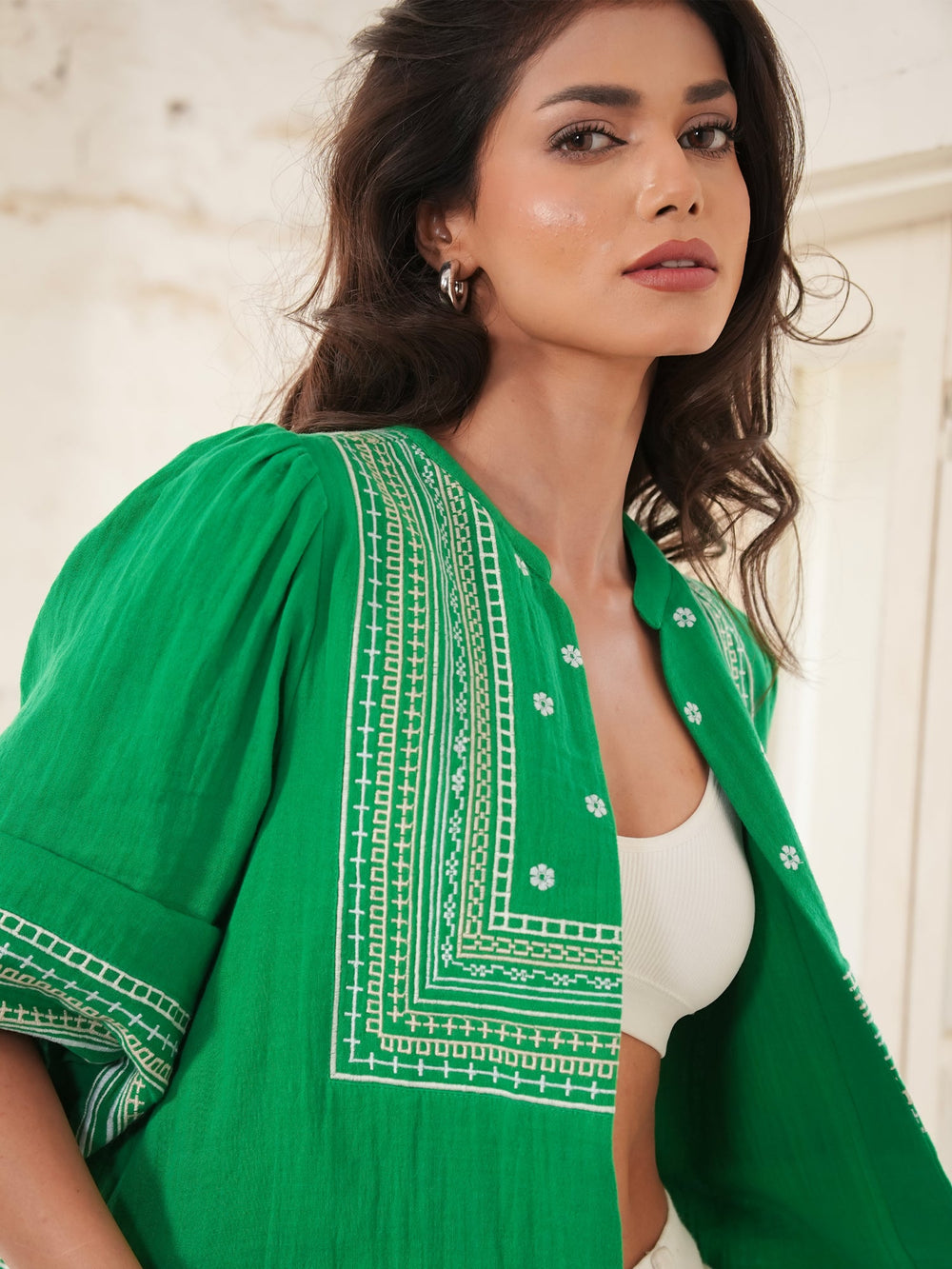 Florence Green Embroidered Jacket