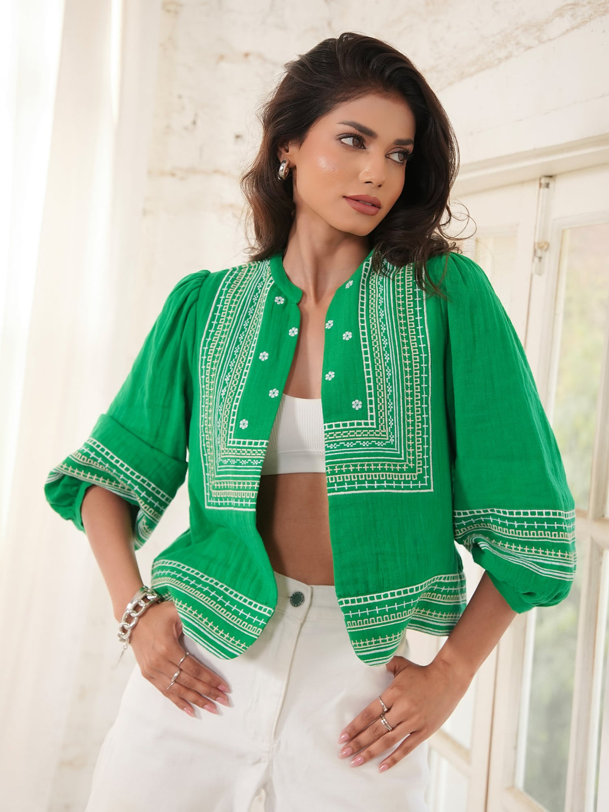 Florence Green Embroidered Jacket
