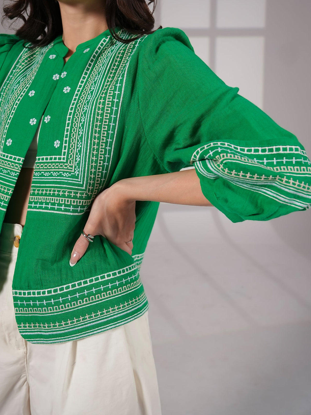 Florence Green Embroidered Jacket