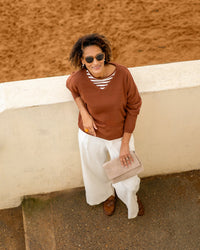 Rebecca Stripe Top | Tobacco