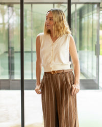 Jasmine Stripe Trouser | Tobacco